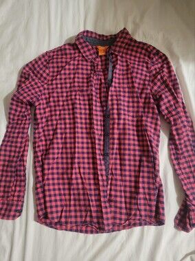 Joe Fresh Pink and Navy Gingham Button-Down Shirt